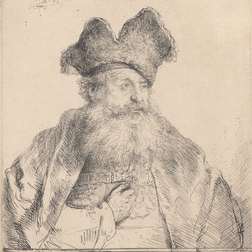 Rembrandt old man with - man, a